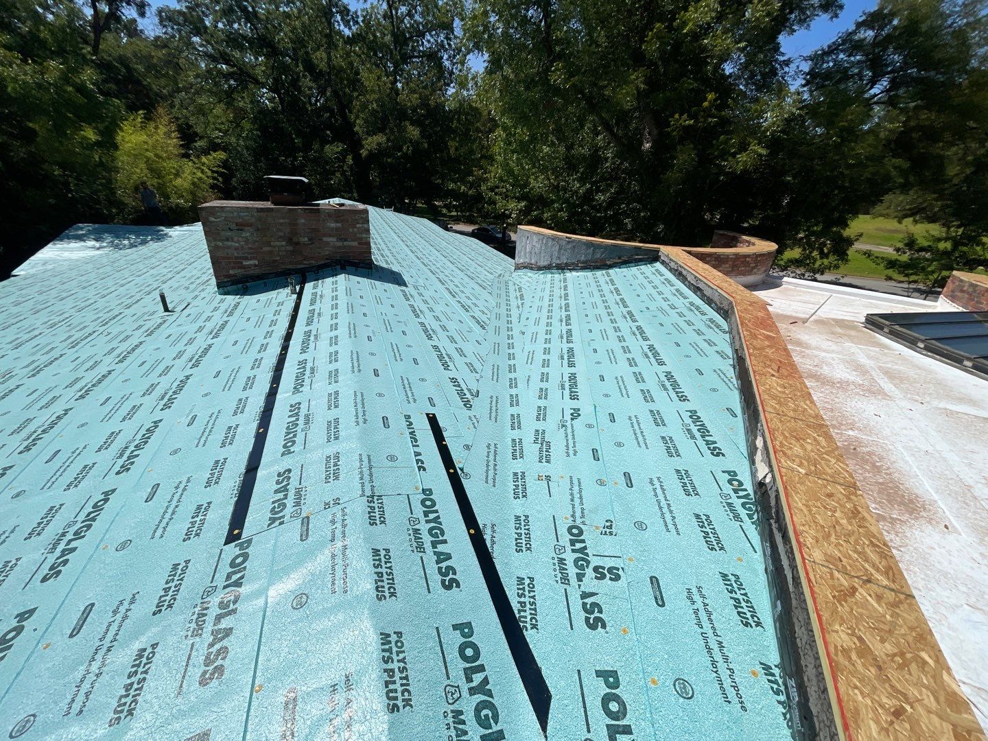 High-temperature underlayment installed
